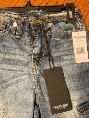 True Religion Light Blue Kids Jeans with Contrast Stitching